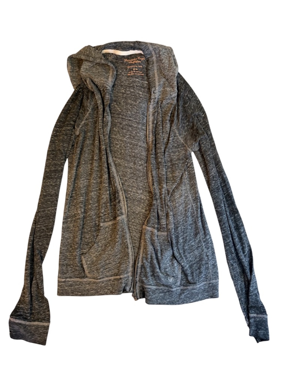 American Eagle Gray Zip-Up Hoodie | Size Medium